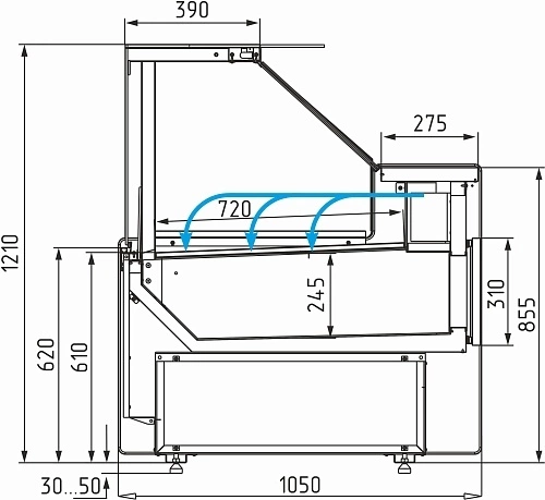Витрина холодильная CARBOMA GC111 SV 2,0-1 газлифт 1010 мариель