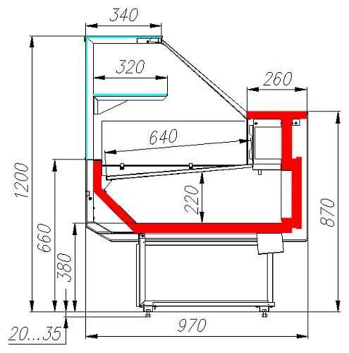 Витрина холодильная CARBOMA GC95 SM 1,5-1 0013-0430 (ВХС-1,5 GC95 KombiLux)