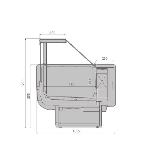 870a224608f72ed42c46f4b8a18e13c0.webp Витрина холодильная BRANDFORD AURORA Slim SQ PLUG-IN 190 низкотемпературная