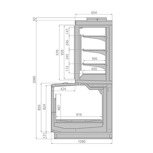 97fda5938b922cfc370490c5f8f11e50.webp Бонета морозильная BRANDFORD Jason SE торец обзорный двухобъемный с раздельным испарителем