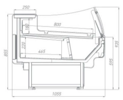 Витрина холодильная BRANDFORD AURORA Slim PLUG-IN 250 вентилируемая SELF