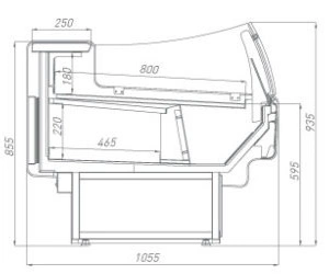 c9e4126afda6daea34b12d8f7454cf48.webp Витрина холодильная BRANDFORD AURORA Slim 250 рыба на льду SELF