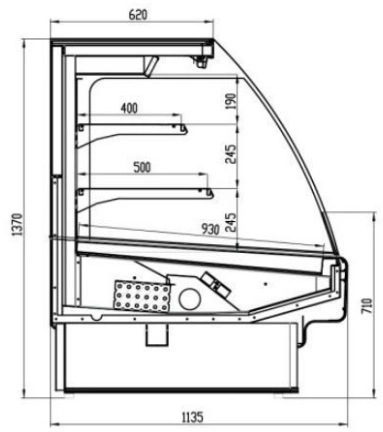 d0d990b4ce023ae092911b954a752658.webp Горка холодильная BRANDFORD AURORA 250 TOP LIGHT вертикальная