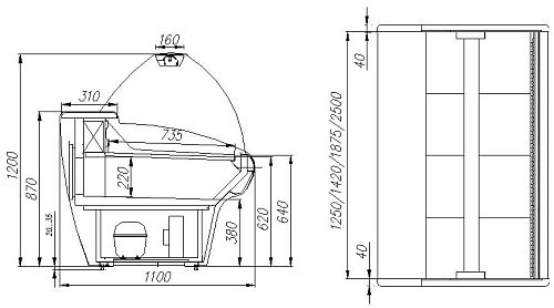 uq8m0upqr515p8ah8hgrtopn6qqjti0m.webp Витрина холодильная CARBOMA ВХС-1,25 G110 (G110 SM 1,25-1)