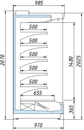 hgmex2ufkj8bhf6833k1sq3pbp7oqieq.webp Горка холодильная АРИАДА Женева-1 ВС55.095L-1875