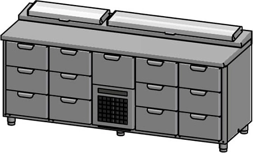 Стол холодильный саладетта HAPPYCHEF TC GS 3-3-CBR-3-3