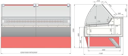 uve9mnht922mplv46cy1x2gdsf7024fu.webp Витрина холодильная KIFATO Аляска 2500 СТ статика