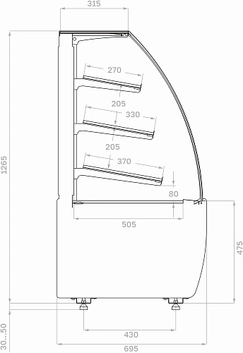 z13vq2x6b4rsqgqepaf18t8xq0ixetd3.webp Витрина хлебная CARBOMA K70 N 0,9-1 Light Bread Flandria 9005