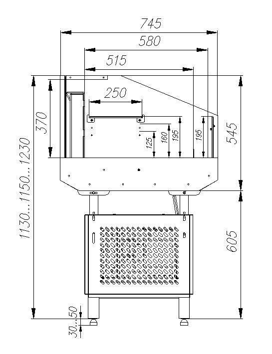 Холодильная витрина Carboma PF07-12 VM 0,9-2 (9006)